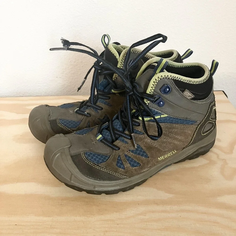 Merrell Capra Mid Waterproof Boots Boys Size 6 Multicolor Hiking Trail